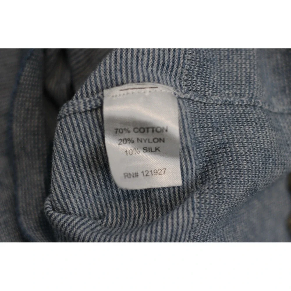 Johnnie-O Cotton Silk Henley Sweater Mariner Blue‎ Lightweight Knit Men's M